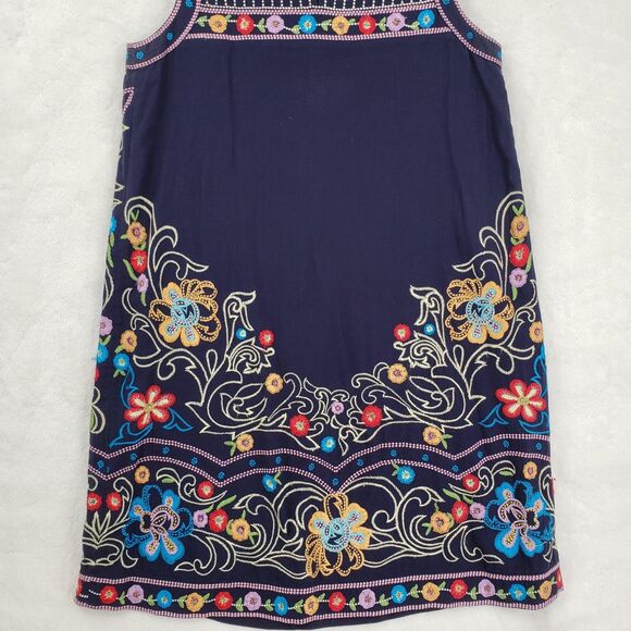 Maeve Dress Womens 6 Floral Embroidered Boho Sleeveless Lined Anthropologie - Picture 5 of 11